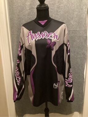 C39 Answer Women's Long Sleeve Motocross racing Jersey in Black, Gray & Purple